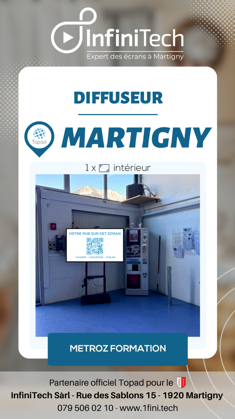 Écran Topad installé chez Métroz Formation